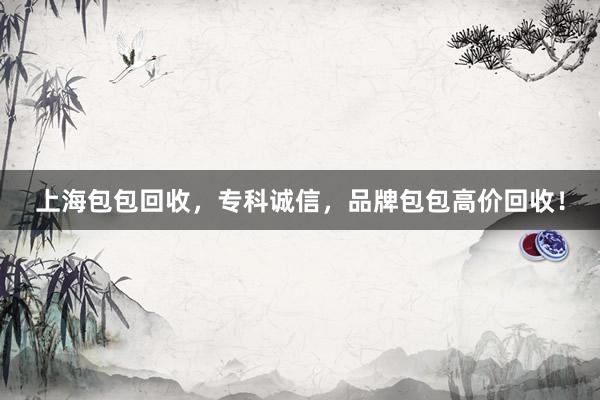 上海包包回收，专科诚信，品牌包包高价回收！